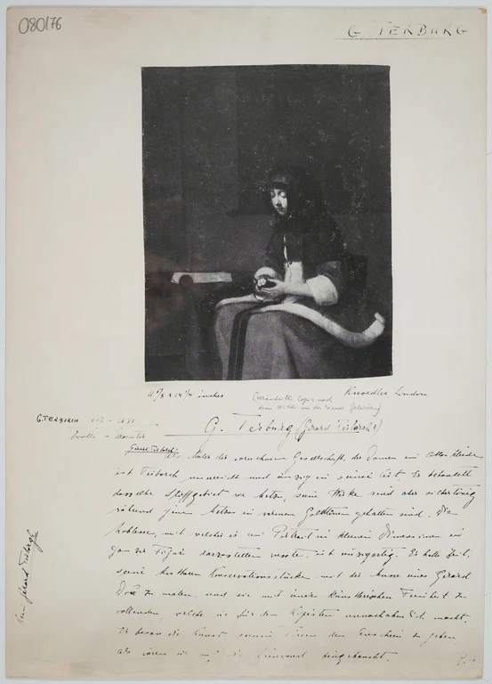 Reproduktion des Gemäldes Die Apfelschälerin nach Gerard ter Borch