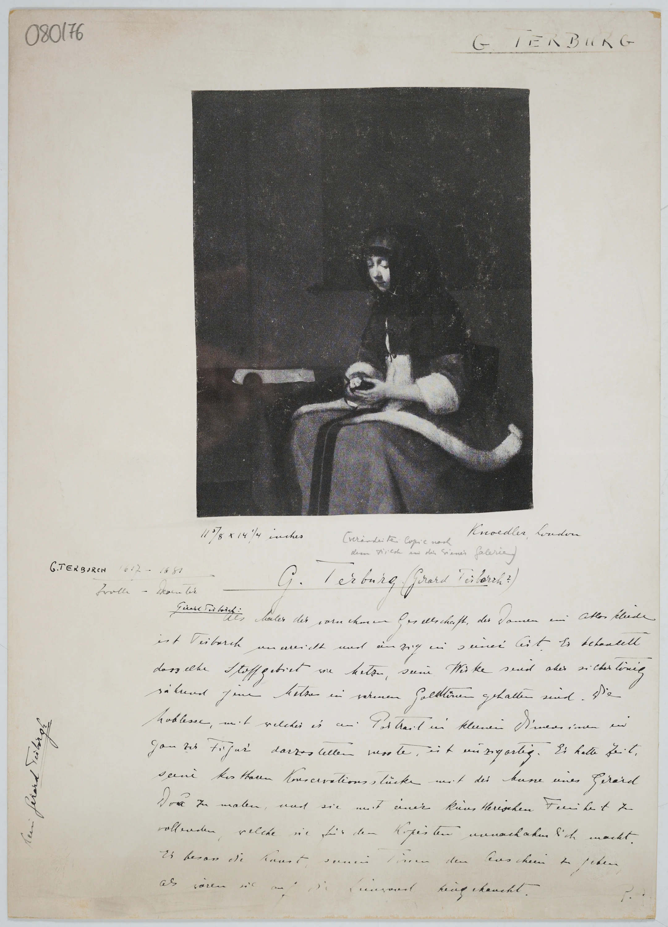 Reproduktion des Gemäldes Die Apfelschälerin nach Gerard ter Borch