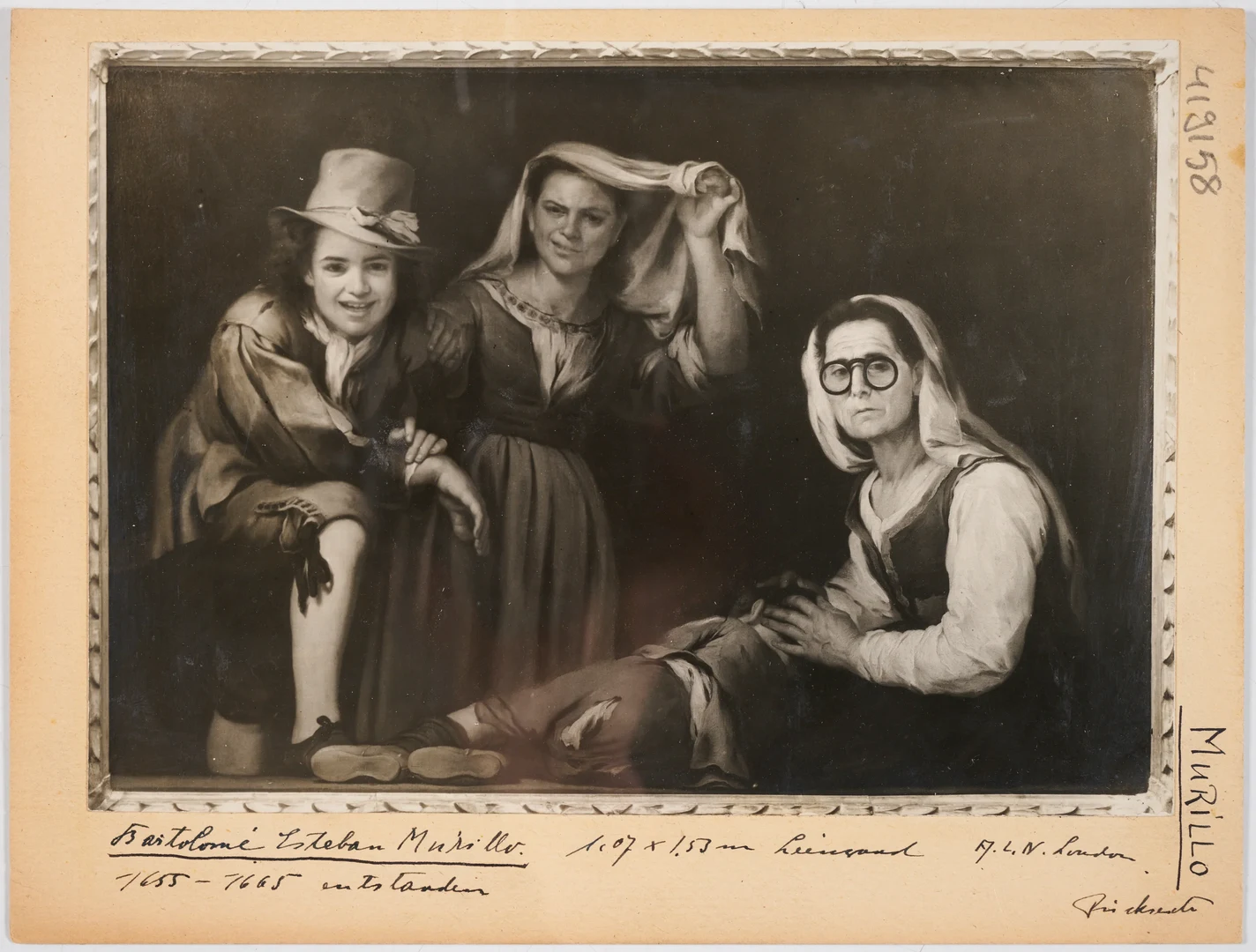 Fotografie des Gemäldes "Vier Personen auf einer Stufe" von Bartolomé Esteban Murillo