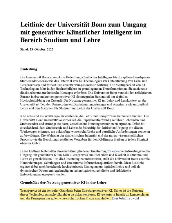 KI-Richtlinien Uni Bonn