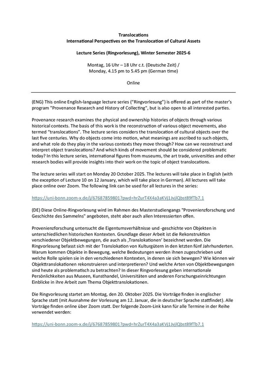 Translocations Lecture Series WS 25 26 (aktualisiert)