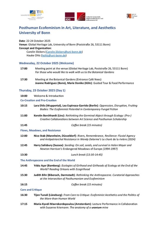 Posthuman Ecofeminism Program PDF